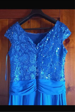 Abito da cerimonia blu con paillettes shadè