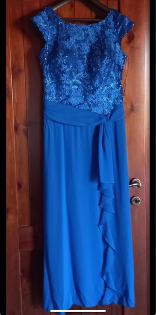 Abito da cerimonia blu con paillettes shadè