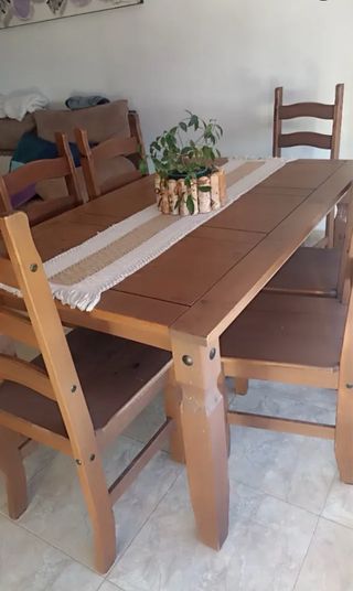 Mesa y 6 Sillas de Comedor Madera Oferta!!!