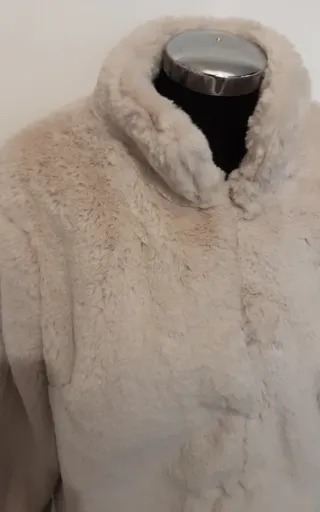 Giacca donna ecopelliccia beige