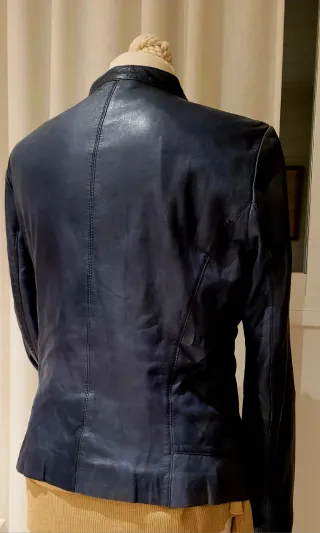 Cazadora Caroll Cuero Azul Talla M