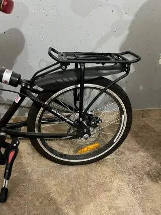 Bicicleta Eléctrica Híbrida Plegable Negra