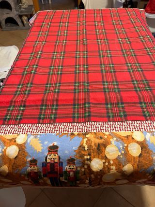 Tovaglia Natale a quadri rossa e verde - Nuova