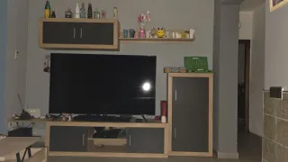 Mueble de comedor madera y gris