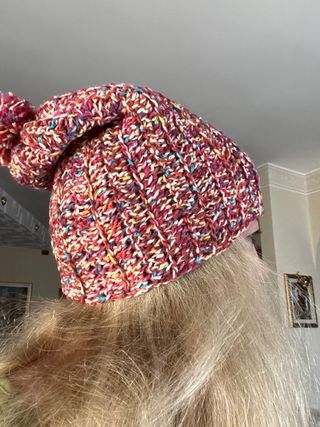 Berretto lana fatto a mano multicolore