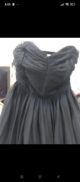 Vestido Zara Negro Tulle Talla XS