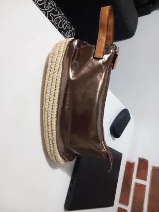 Borsa donna in paglia e similpelle