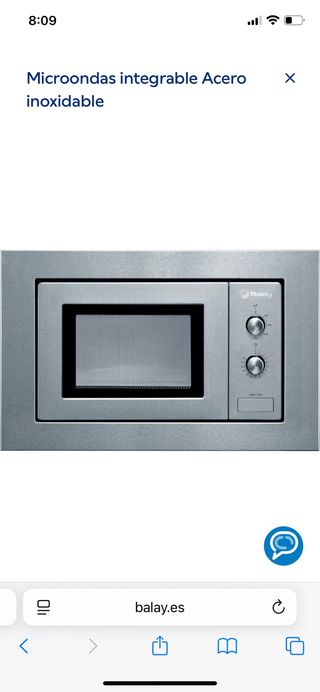 Microondas integrable acero inoxidable