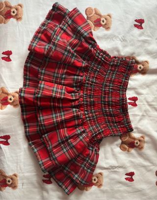 Falda de cuadros roja talla única