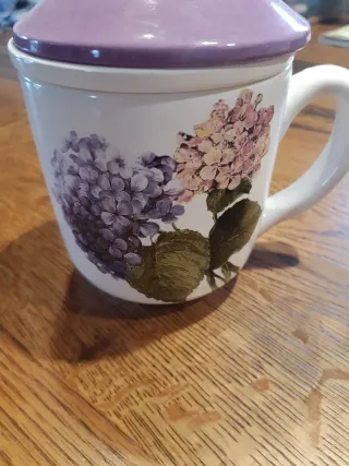 Set 2 Tazze Tisaniere con Fiori Viola