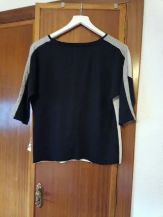 Camiseta Ranglan Manga Negra Blanca