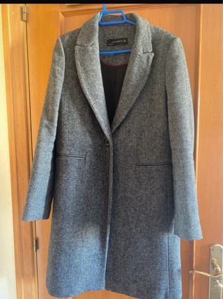 Abrigo Zara de espiga gris Talla 38