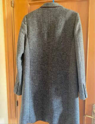 Abrigo Zara de espiga gris Talla 38