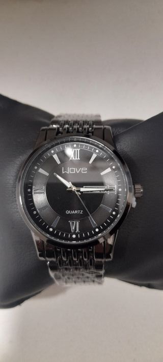 Reloj Wave Lujo Moderno Negro y Plateado