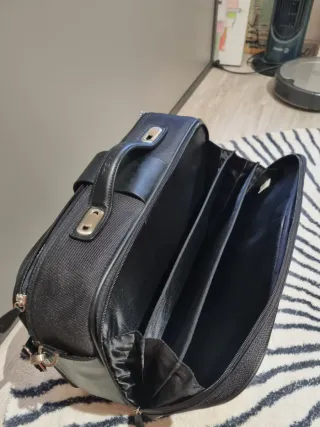 Maletín Balenciaga Negro Piel y Tela