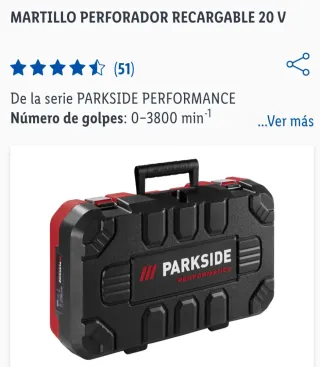 Martillo Perforador Parkside 20V Brushless