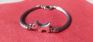 Pulsera infantil con perro plata
