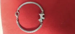 Pulsera infantil con perro plata