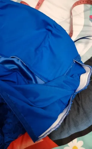 Vestido fiesta encaje azul nuevo talla 42