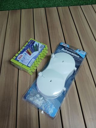 Tendedero automatico 2 Cuerdas+pack 20 Pinzas Rega