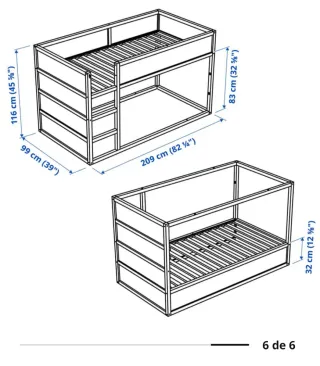 Litera Kura Ikea + 2 colchones Lönset