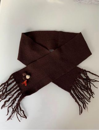 Bufanda niña marrón con adornos