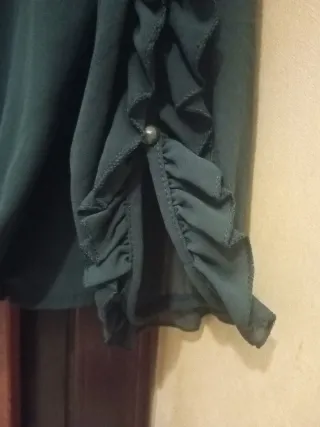 Camicia donna verde con rouches