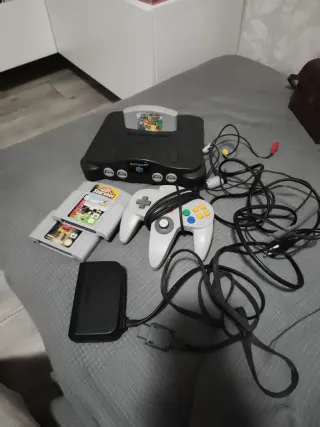 Nintendo N64 Negra Consola + Accesorios