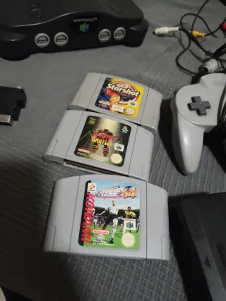 Nintendo N64 Negra Consola + Accesorios