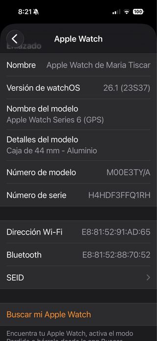 Apple Watch Series 6 44mm Rosa