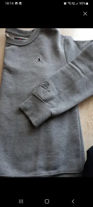 Sudadera Jordan Gris Niño 12 años