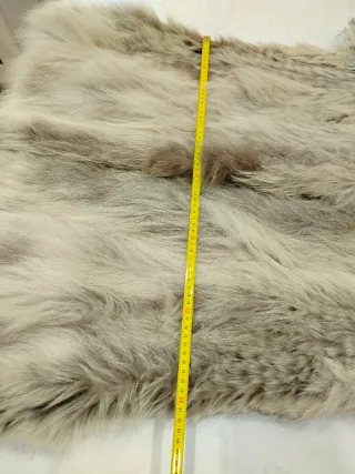 Giaccone di pelliccia beige/grigio