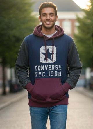 Sudadera Converse Azul y Gris