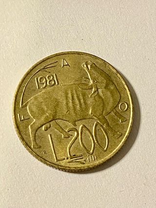 Moneta 200 Lire San Marino 1981 FAO