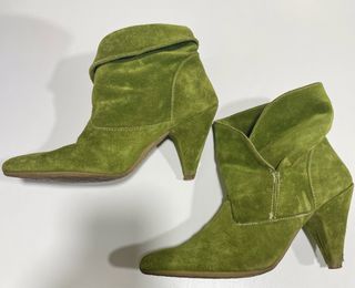 Botines Zara Serraje Verde Talla 36