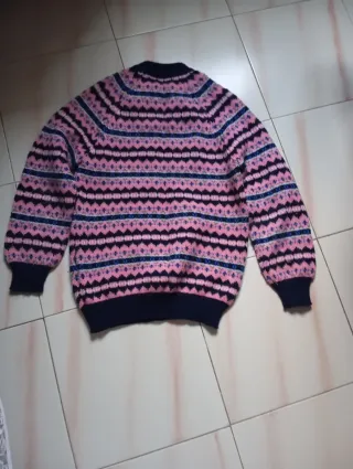 Jersey mujer estampado rosa y azul