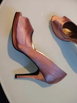 Zapatos de tacón terciopelo rosa