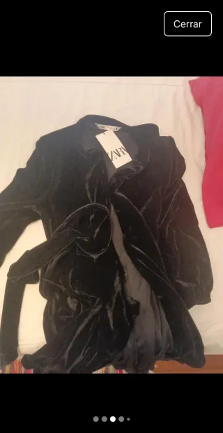 Chaqueta terciopelo Zara negra