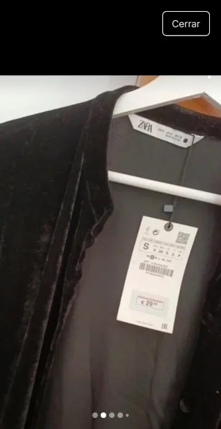 Chaqueta terciopelo Zara negra