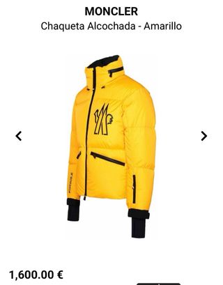 Chaqueta Moncler Amarilla con etiqueta