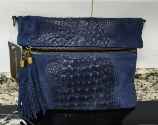 Bolso CHADID piel serraje azul