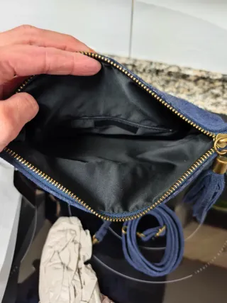 Bolso CHADID piel serraje azul