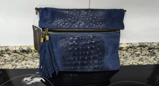 Bolso CHADID piel serraje azul