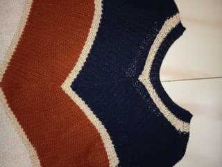 Jersey mujer rayas beige y naranja