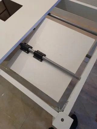 Mesa comedor extensible madera y cristal