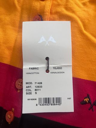 Polo sin mangas Burberry naranja y blanco