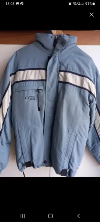 Chaqueta de nieve ETS azul y blanca