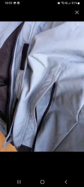 Chaqueta de nieve ETS azul y blanca