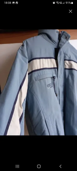 Chaqueta de nieve ETS azul y blanca