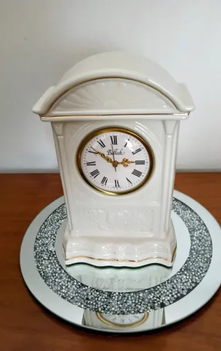 Orologio da tavolo Belleek ceramica dorata